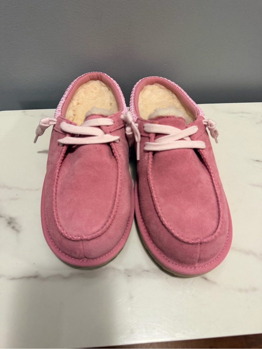 UGG Cozy Pink Suede Slip-On with shearling liner Women's Shoes